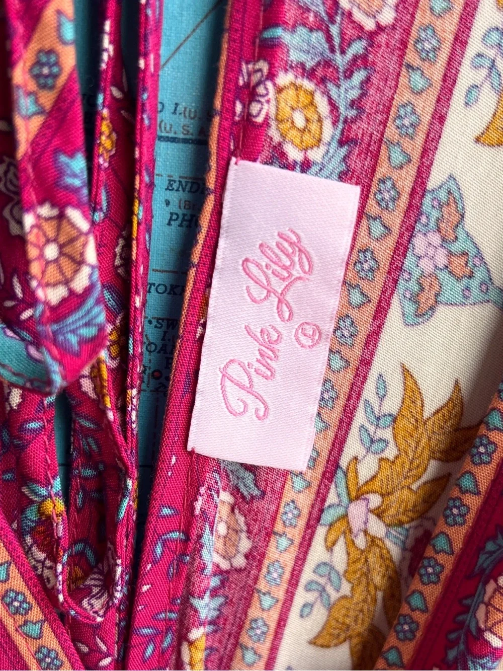 Pink Lily Magenta Boho Floral Maxi Dress - Picture 4 of 7